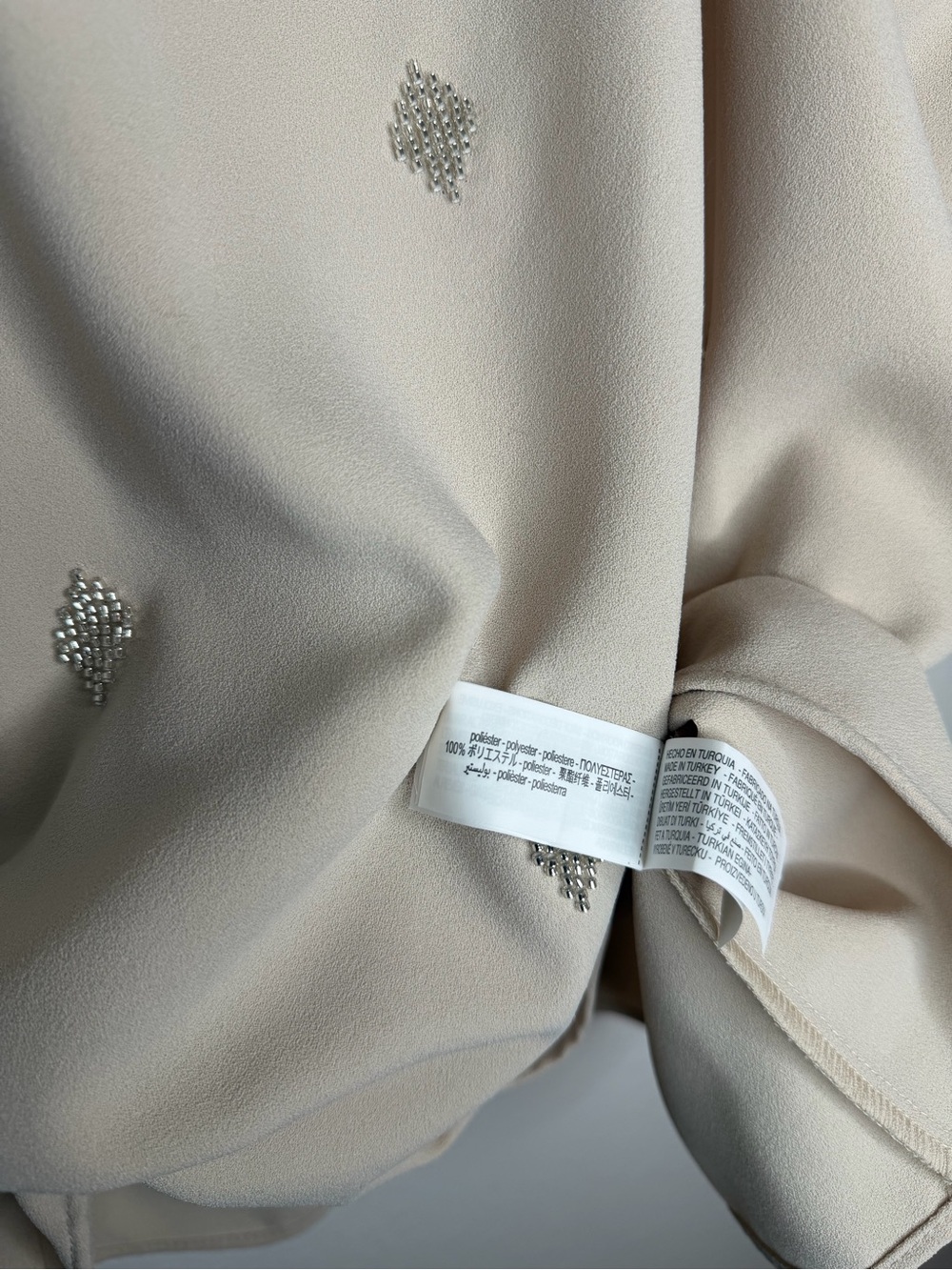 NWT Zara Cream Beaded High Neck Sleeveless Top XL - Picture 8 of 9